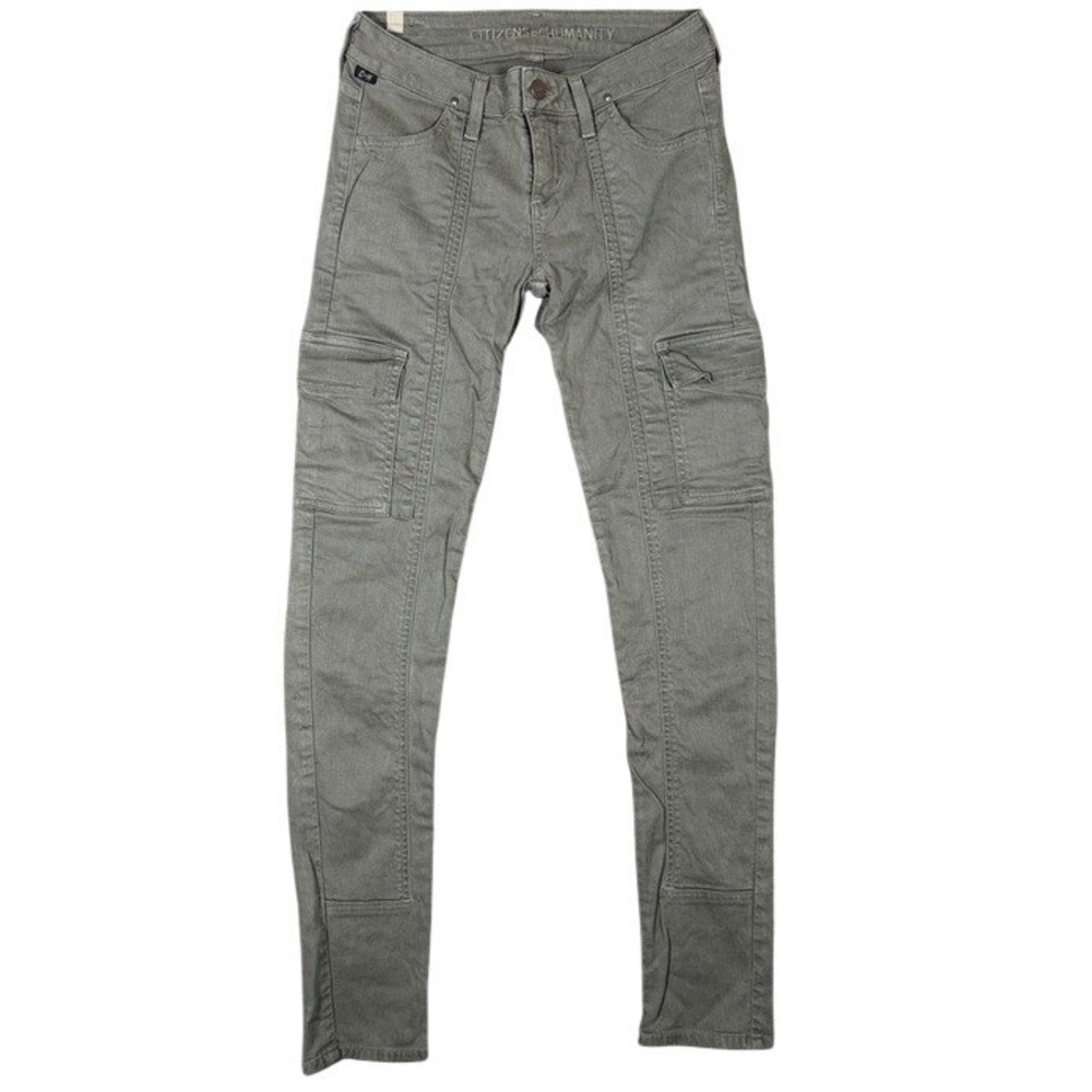 Citizens of Humanity Womens Skinny Cargo Pants Olive Green 1512-506 Size 28